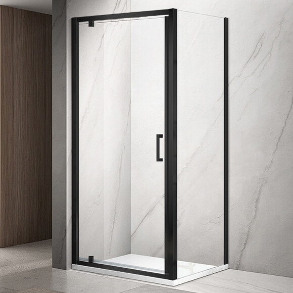 Душевая кабина Dusel A-518B Black Matt A518B9010 (90x100 см, стекло прозрачное, профиль черный матовый), Доступные размеры: 90 x 100, Цвет производителя: прозрачное стекло, отделка черная матовая, фото 