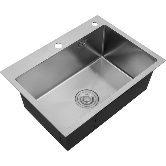 Кухонна мийка Kroner KRP Gebürstet 5843HM (Geburstet-5843HM, 58x43 см, 3.0/1.0 мм, з коландером та сифоном), Доступні розміри: 58 x 43, фото , изображение 4