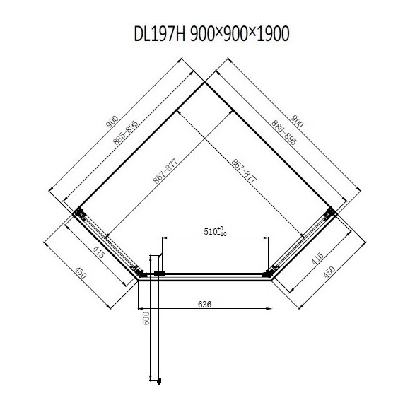 Душевая кабина Dusel DL197H 519791 (90x90 см, стекло прозрачное, профиль хром), Доступные размеры: 90 x 90, фото 5