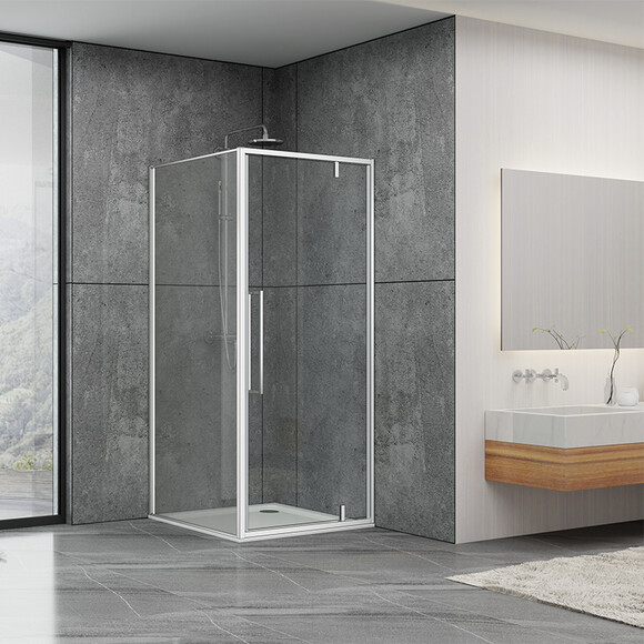 Душевая кабина Dusel DL198/DL196 Chrome 519891 (90x90 см, стекло прозрачное, профиль хром), Доступные размеры: 90 x 90, Цвет производителя: прозрачное стекло, отделка хром, фото 2