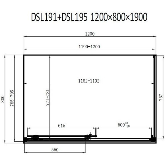 Душевая кабина Dusel DSL191B+195B Black Matt 519128 (120x80 см, стекло прозрачное, профиль черный матовый), фото 7