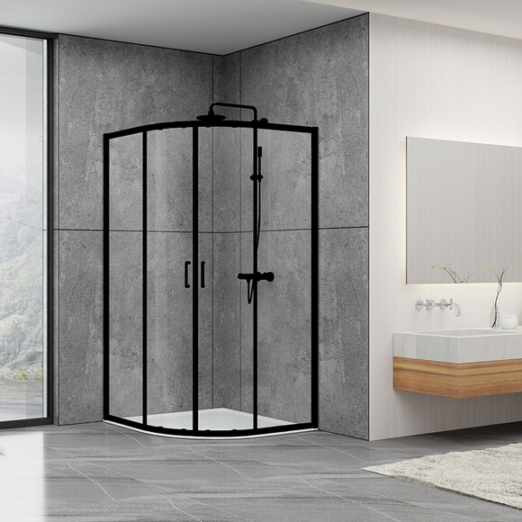 Душевая кабина Dusel EF-182B Black Matt 518291 (90x90 см, стекло прозрачное, профиль черный матовый), фото 7