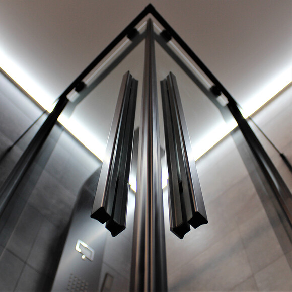 Душевая кабина Dusel DSL194B Black Matt 519411 (100x100 см, стекло прозрачное, профиль черный матовый), Доступные размеры: 100 x 100, Цвет производителя: прозрачное стекло, отделка черная матовая, фото 7