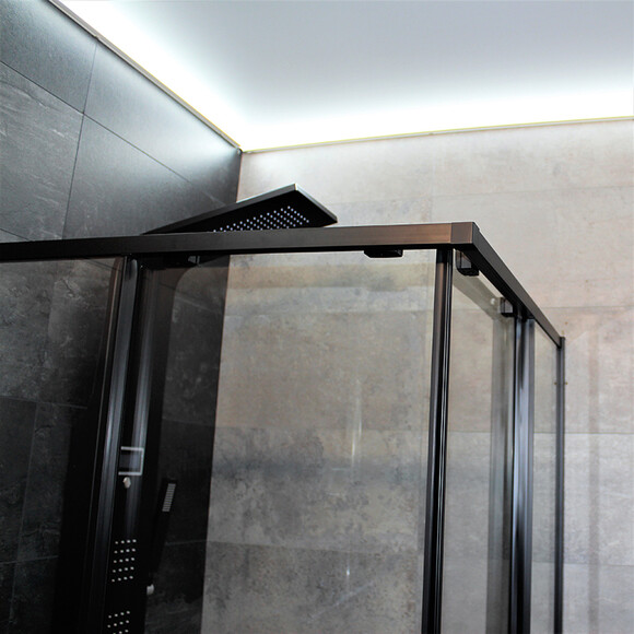 Душевая кабина Dusel DSL194B Black Matt 519411 (100x100 см, стекло прозрачное, профиль черный матовый), Доступные размеры: 100 x 100, Цвет производителя: прозрачное стекло, отделка черная матовая, фото 6