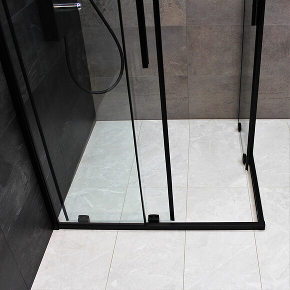 Душевая кабина Dusel DSL194B Black Matt 519411 (100x100 см, стекло прозрачное, профиль черный матовый), Доступные размеры: 100 x 100, Цвет производителя: прозрачное стекло, отделка черная матовая, фото 3