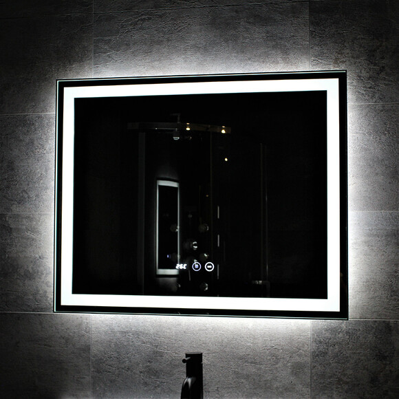 Зеркало для ванной комнаты Dusel DE-M0061S1 Silver 600626 (100x75 см, серебро, с LED-подсветкой и антизапотеванием), Доступные размеры: 100 x 75, Цвет производителя: серебро, фото 3