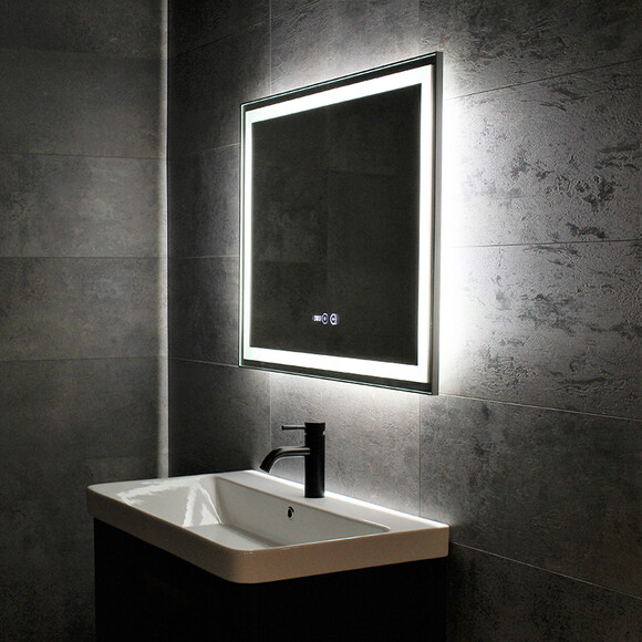 Зеркало для ванной комнаты Dusel DE-M0061S1 Silver 600626 (100x75 см, серебро, с LED-подсветкой и антизапотеванием), Доступные размеры: 100 x 75, Цвет производителя: серебро, фото 4