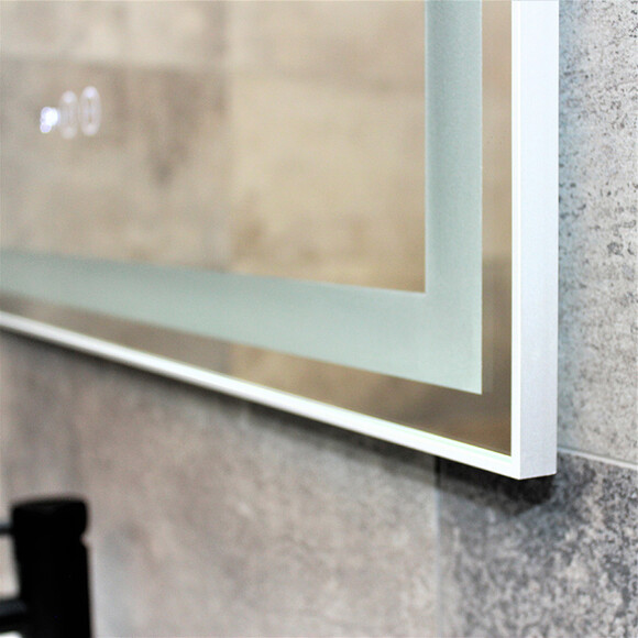 Зеркало для ванной комнаты Dusel DE-M0061S1 Silver 600624 (100x75 см, серебро, с LED-подсветкой, диммером, подогревом, часами и температурой), Доступные размеры: 100 x 75, Цвет производителя: серебро, фото 9
