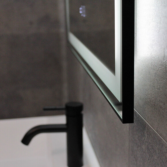 Зеркало для ванной комнаты Dusel DE-M0061S1 Black 600624 (120x75 см, черное, с LED-подсветкой, диммером, подогревом, часами и температурой), Доступные размеры: 120 x 75, Цвет производителя: черный, фото 5