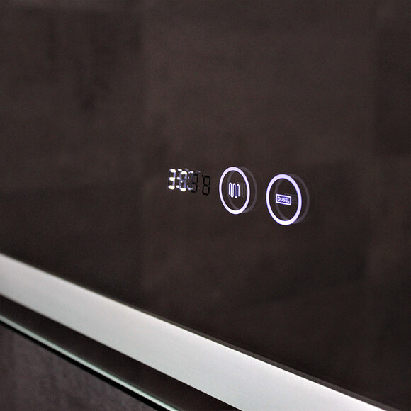Зеркало для ванной комнаты Dusel DE-M0061S1 Black 600617 (80x65 см, черное, с LED-подсветкой, диммером, подогревом, часами и температурой), Доступные размеры: 80 x 65, Цвет производителя: черный, фото 8