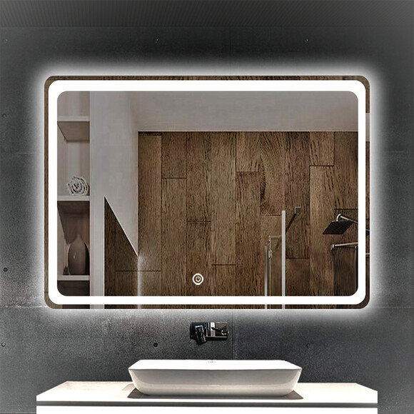 Зеркало для ванной комнаты Dusel DE-M3051 630511 (80x65 см, с LED-подсветкой и антизапотеванием), Доступные размеры: 80 x 65, фото 2