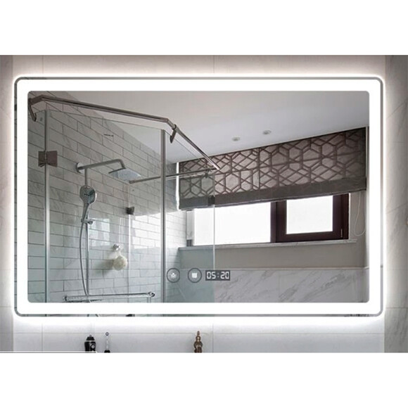 Зеркало для ванной комнаты Dusel DE-M3051 630512 (80х65 см, с LED-подсветкой, диммером, подогревом, часами и температурой), Доступные размеры: 80 x 65, фото 2