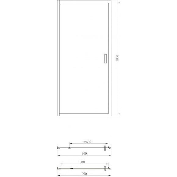 Душевые двери Dusel FА-516 451690 (90 см, стекло прозрачное, профиль хром), Доступные размеры: 90, фото 5