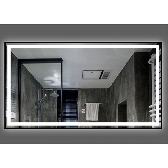 Зеркало для ванной комнаты Dusel DE-M0061S1 Black 600612 (90x70 см, черное, с LED-подсветкой и антизапотеванием), Доступные размеры: 90 x 70, Цвет производителя: черный, фото 10