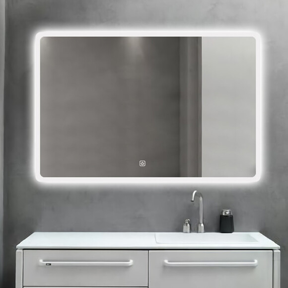 Зеркало для ванной комнаты Dusel DE-M3011 630113 (90x70 см, с LED-подсветкой и антизапотеванием), фото 4