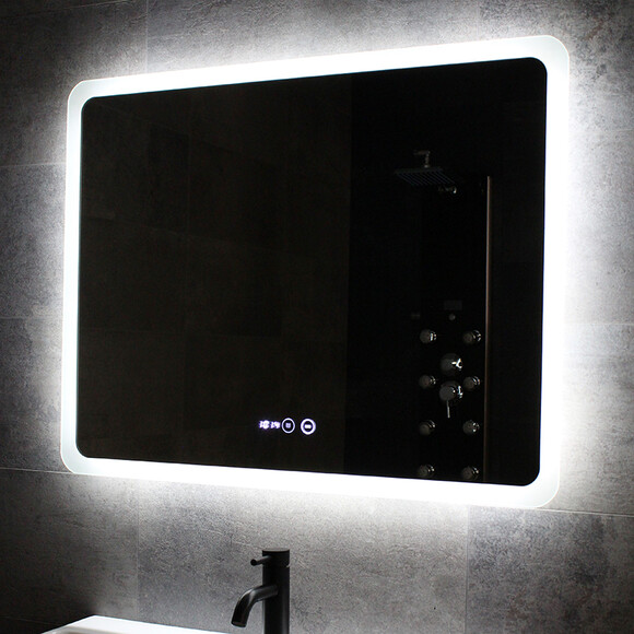Зеркало для ванной комнаты Dusel DE-M3011 630118 (120х75 см, с LED-подсветкой, диммером, подогревом, часами и температурой), Доступные размеры: 120 x 75, фото 2