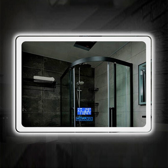 Зеркало для ванной комнаты Dusel DE-M3051 630517 (100х75 см, с LED-подсветкой, подогревом, bluetooth, часами и температурой), фото 4