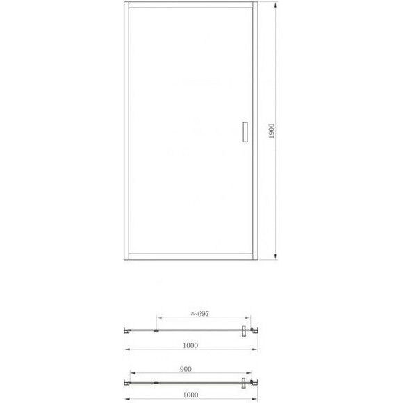 Душевые двери Dusel FА-516 451610 (100 см, стекло прозрачное, профиль хром), Доступные размеры: 100, фото 5