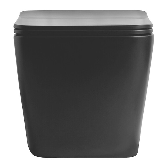 Безобідковий підвісний унітаз Dusel Cubis Black Matt DWHT10201030RВ (810302, чорний матовий, з сидінням), Колір виробника: чорний матовий, фото , изображение 9