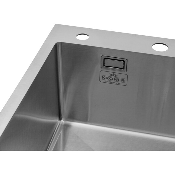 Кухонна мийка Kroner KRP Gebürstet 7848LHM (Geburstet-7848LHM, 78x48 см, 3.0/1.0 мм, з коландером та сифоном), Доступні розміри: 78 x 48 L, фото , изображение 5