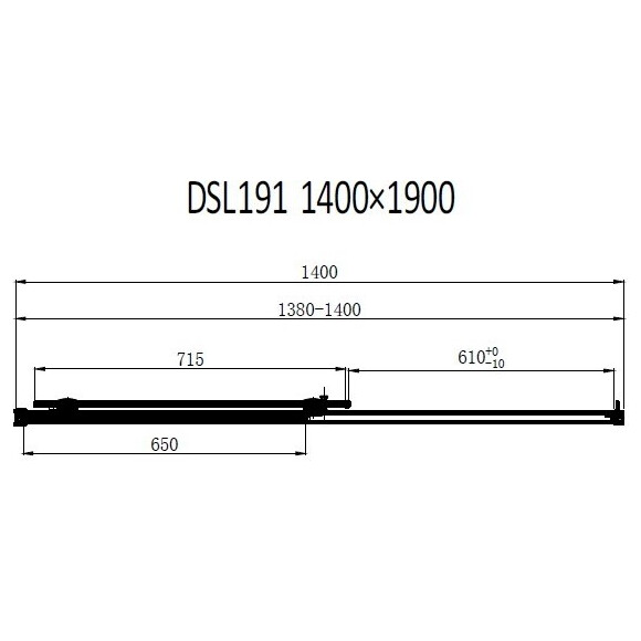 Душевые двери Dusel DSL191 Chrome 419124 (140 см, стекло прозрачное, профиль хром), Доступные размеры: 140, фото 4