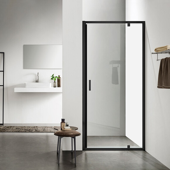 Душевые двери Dusel FА-518B Black Matt 451891 (90 см, стекло прозрачное, профиль черный матовый), Доступные размеры: 90, Цвет производителя: прозрачное стекло, отделка черная матовая, фото 3