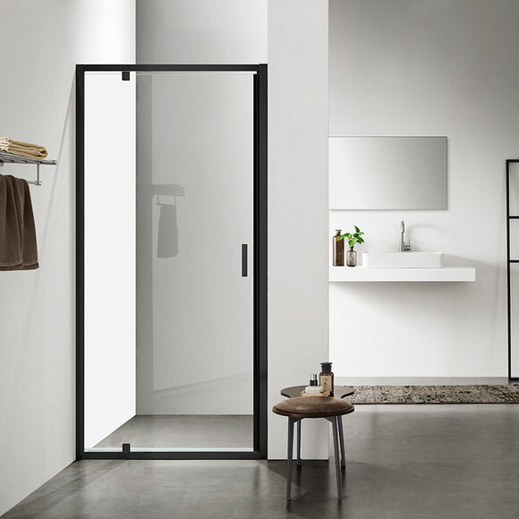 Душевые двери Dusel FА-518B Black Matt 451818 (80 см, стекло прозрачное, профиль черный матовый), Доступные размеры: 80, Цвет производителя: прозрачное стекло, отделка черная матовая, фото 2