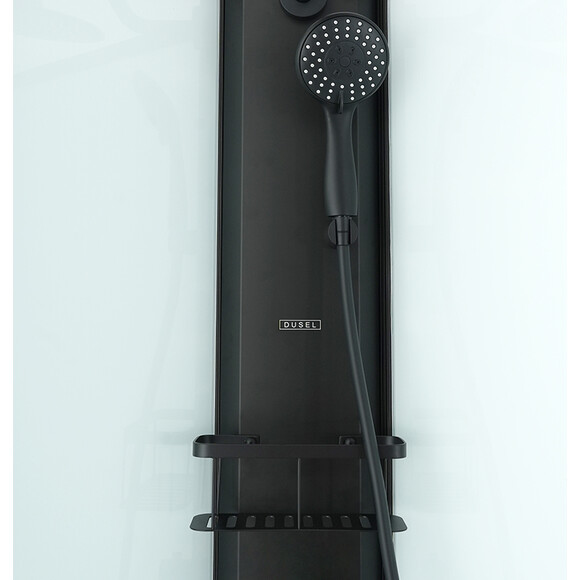 Душовий бокс Dusel Glare Black Matt 559002 (90x90 см, прозоре скло, профіль чорний матовий, з піддоном), фото , изображение 3