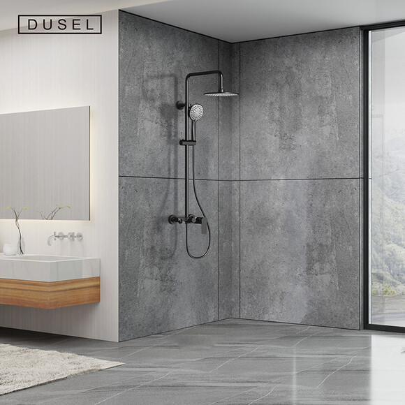 Душева система Dusel Lacio Black Matt 231355000 (чорна матова, з виливом), Колір виробника: чорний матовий, фото , изображение 2