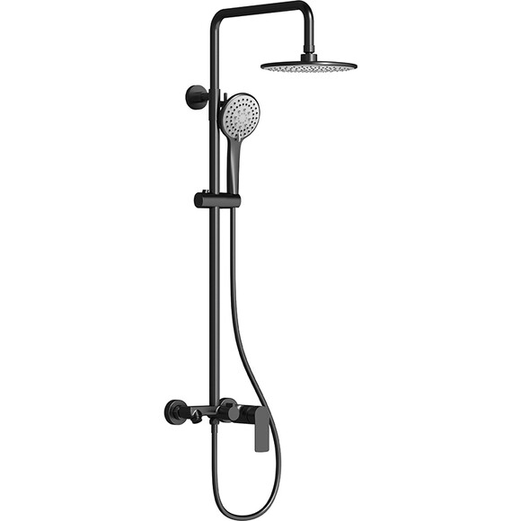 Душева система Dusel Lacio Black Matt 231355000 (чорна матова, з виливом), Колір виробника: чорний матовий, фото 