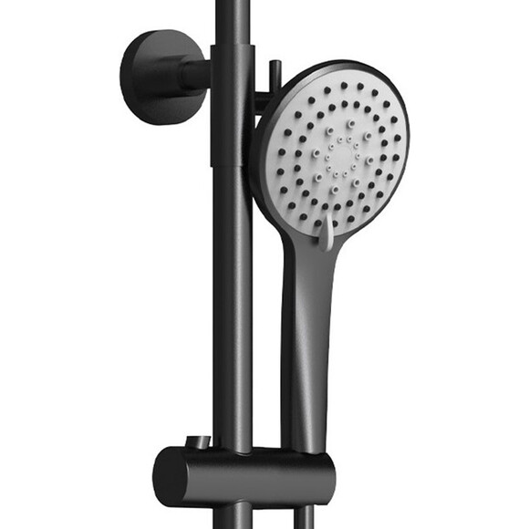 Душева система Dusel Lacio Black Matt 231355000 (чорна матова, з виливом), Колір виробника: чорний матовий, фото , изображение 4