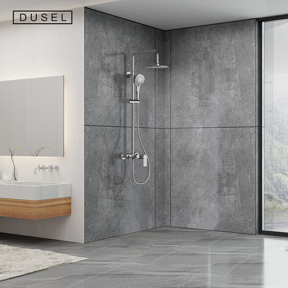 Душева система Dusel Lacio Chrome 231155000 (хром, з виливом), Колір виробника: хром, фото , изображение 2