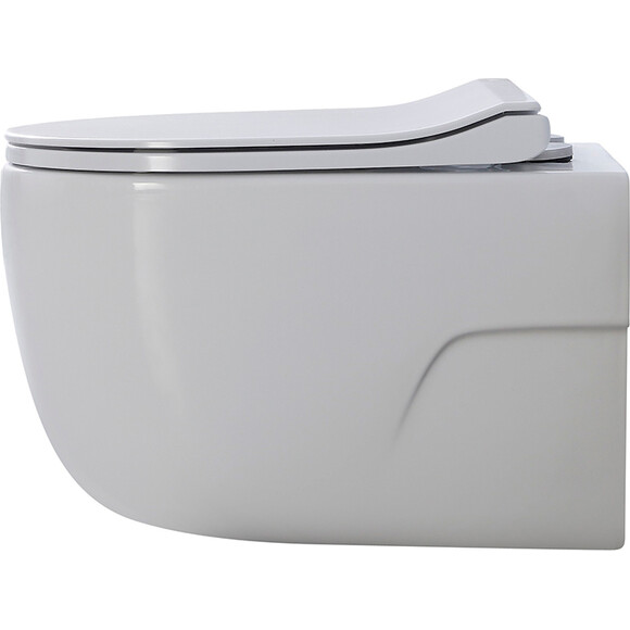 Безободковый подвесной унитаз Dusel Vortex DWHT10201230R (812301, воронкообразный, с сиденьем), фото 3