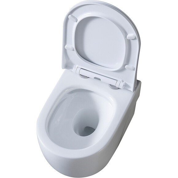 Безободковый подвесной унитаз Dusel Vortex DWHT10201230R (812301, воронкообразный, с сиденьем), фото 5