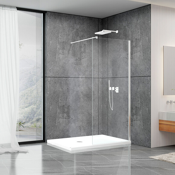 Душевая стенка Dusel Walk-In WL171 Chrome 171120 (120 см, стекло прозрачное, профиль хром), Доступные размеры: 120, Цвет производителя: прозрачное стекло, отделка хром, фото 