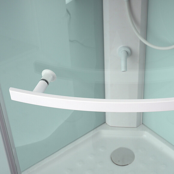Душовий бокс Dusel Avenue White Matt 558003 (95x95 см, прозоре скло, профіль білий матовий, з піддоном), Колір виробника: прозоре скло, обробка біла матова, фото , изображение 7