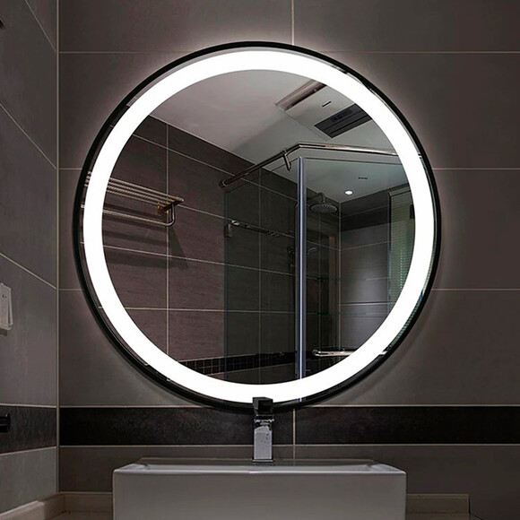 Зеркало для ванной комнаты Dusel DE-M2071D Black 620711 (100 см, черное, с LED-подсветкой и антизапотеванием), Доступные размеры: 100, Цвет производителя: черный, фото 4