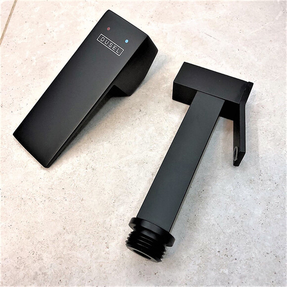 Гигиенический душ со смесителем Dusel Gani Black 233989001 (черный матовый, скрытого монтажа), Цвет производителя: черный матовый, фото 2