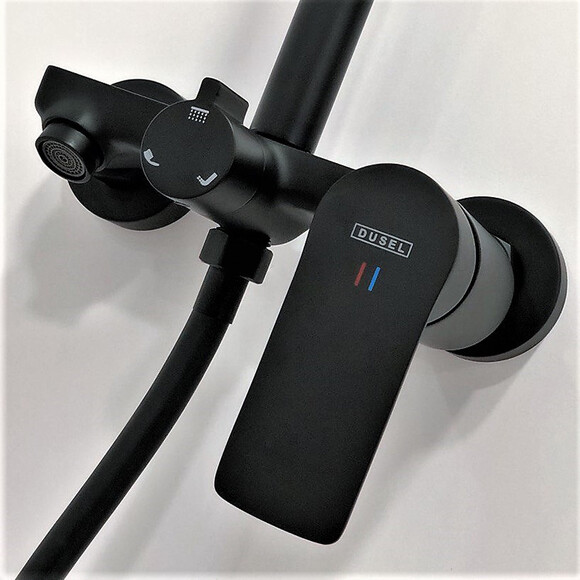 Душева система Dusel Lacio Black Matt 231355000 (чорна матова, з виливом), Колір виробника: чорний матовий, фото , изображение 10