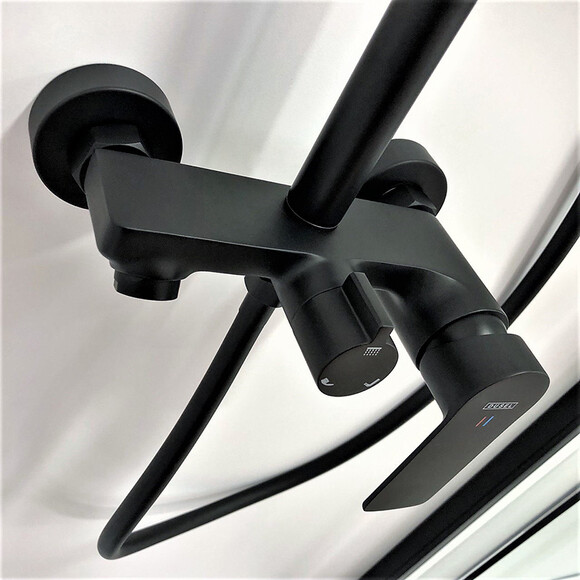 Душева система Dusel Lacio Black Matt 231355000 (чорна матова, з виливом), Колір виробника: чорний матовий, фото , изображение 9