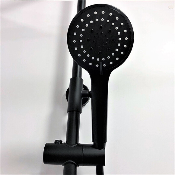 Душева система Dusel Lacio Black Matt 231355000 (чорна матова, з виливом), Колір виробника: чорний матовий, фото , изображение 7