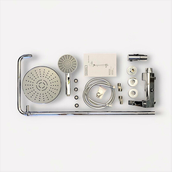 Душева система Dusel Milton Chrome 231440000 (хром, з виливом), Колір виробника: хром, фото , изображение 9