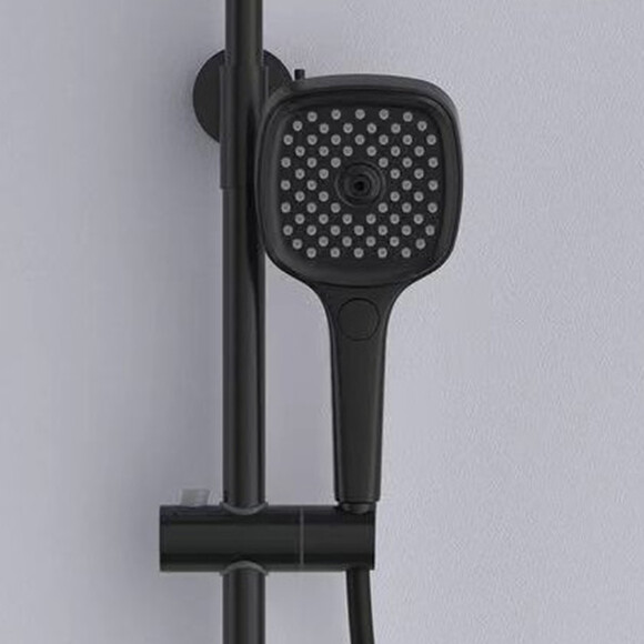Душова система Dusel Pour Smart Black 241307000 (чорна, з виливом та полицею), Колір виробника: чорний, фото , изображение 7
