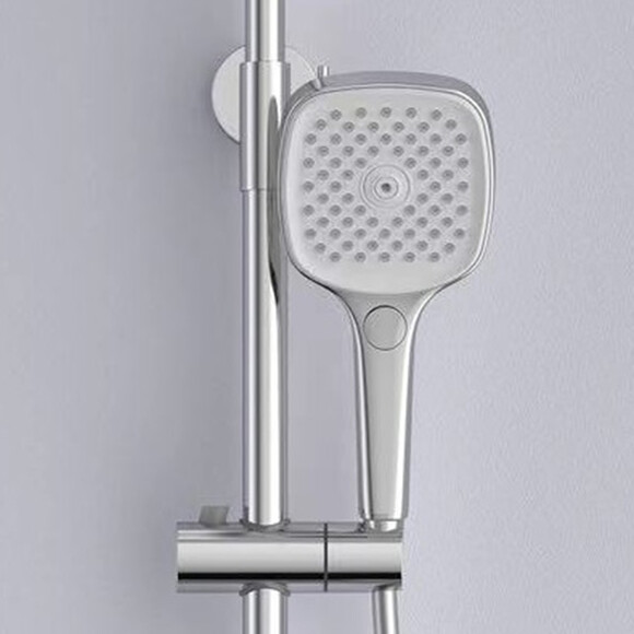Душова система Dusel Pour Chrome 243307000 (хром, з виливом та полицею), Колір виробника: хром, фото , изображение 5