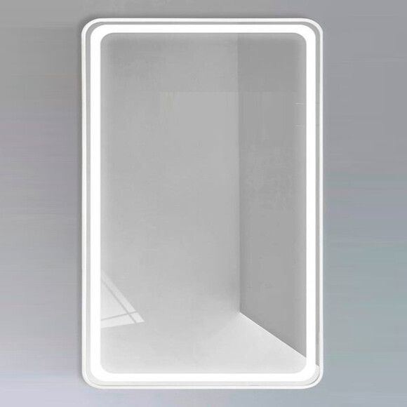 Зеркало для ванной комнаты Dusel DE-M0065D Silver 606516 (65х80 см, серебро, с LED-подсветкой, диммером, подогревом, часами и температурой), Доступные размеры: 65 x 80, Цвет производителя: серебро, фото 