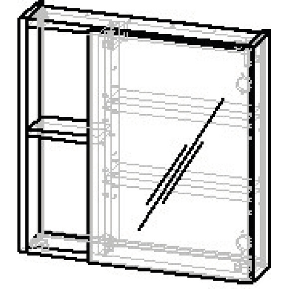 Дзеркальна шафа RJ Atlas RJFU005-08GR (60x60 см, сіра, розпашна), Доступні розміри: 60 x 60, Колір виробника: сірий, фото , изображение 3