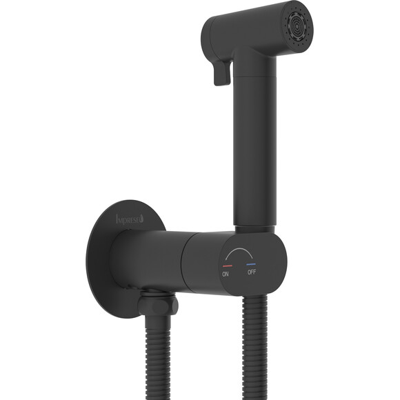 Гигиенический душ со смесителем Imprese Kucera Black Matt f03703410AB (черный матовый, скрытого монтажа), Цвет производителя: черный матовый, фото 
