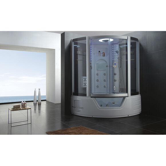 Душовий бокс Golston G-U2212 (GU221201, 145x145 см, скло прозоре, профіль сатин, з піддоном), фото , изображение 2