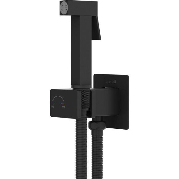 Гигиенический душ со смесителем Imprese Judit Black Matt f03710810AB (черный матовый, скрытого монтажа), Цвет производителя: черный матовый, фото 2