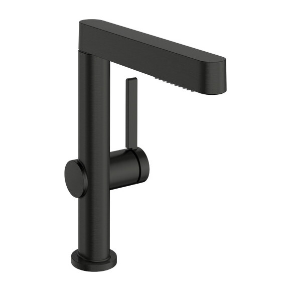 Змішувач для умивальника Hansgrohe Finoris Brushed Black Chrome 76063340 (брашований чорний хром, з донним клапаном, з висувною лійкою), Колір виробника: брашований чорний хром, фото 